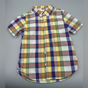 Gap Toddler Print Poplin Boys Button Down Shirt - size 4yr